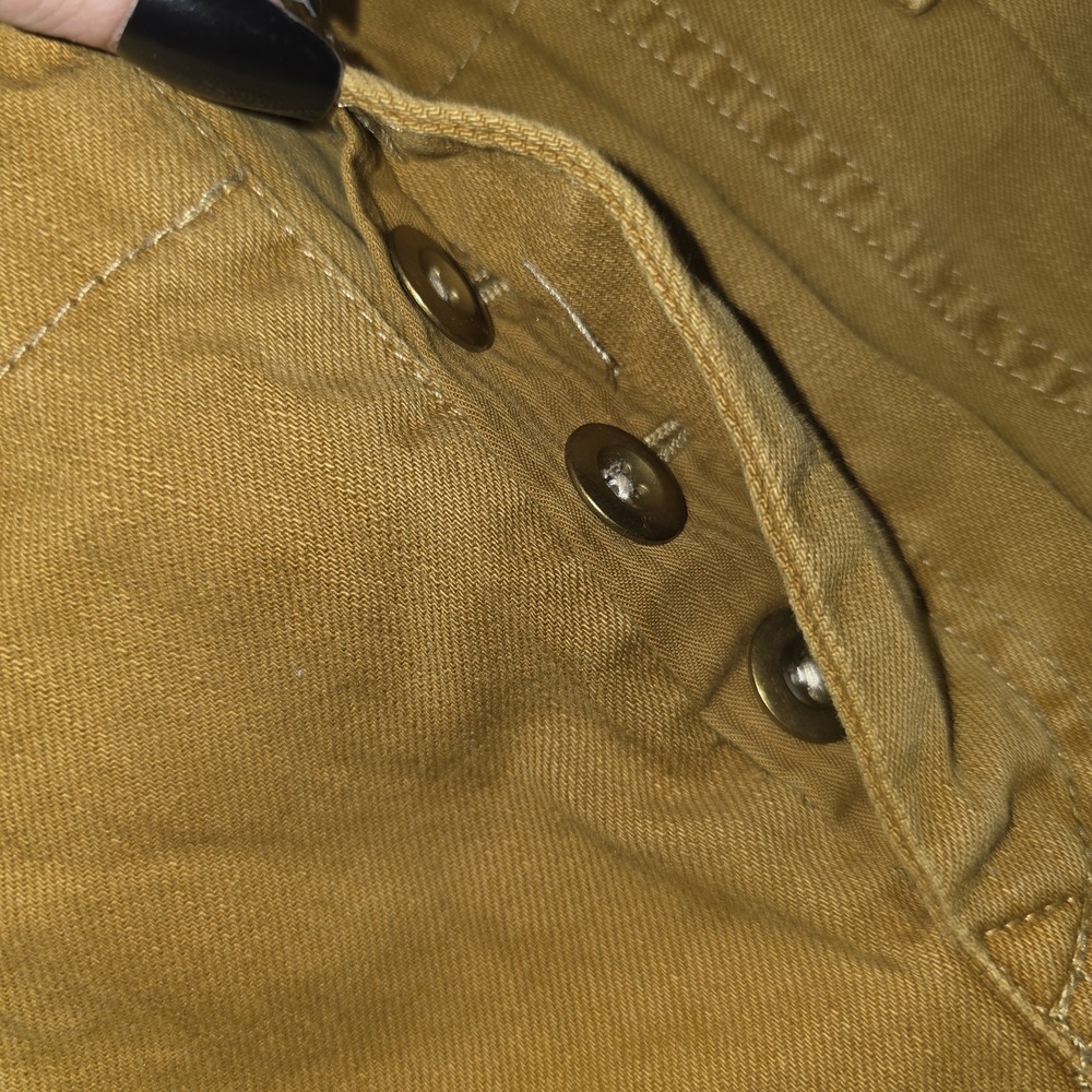 Free People Makai Crop Pants Womens 2 Mustard Yellow Cargo High Rise Button Fly - Picture 9 of 11